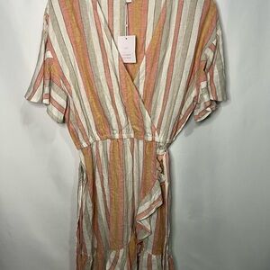 LC Lauren Conrad Multicolor Striped Midi Dress